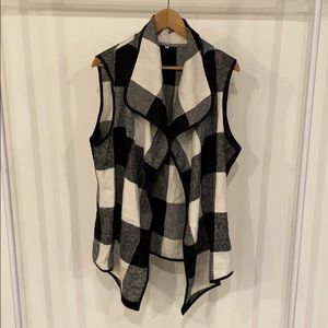 Buffalo Plaid Draped Vest